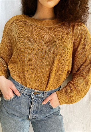 VINTAGE 80S LUXE BRONXE BIBA PARIS KNIT JUMPER SWEATER