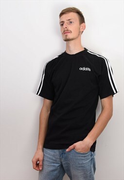 90's Men's M T-shirt Black Crew Neck Tee Streetwear Jersey