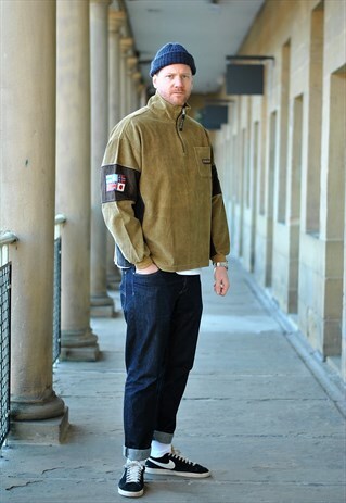 RARE 90S NAPAPIJRI CORDUROY 1/4 ZIP OVERSHIRT