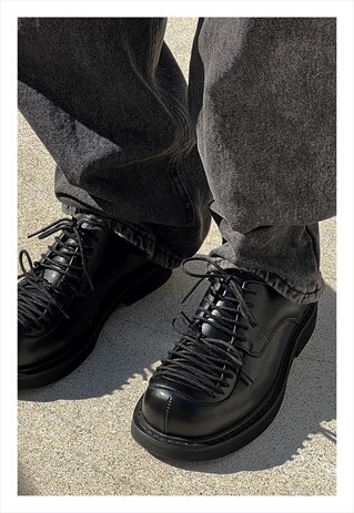 CHUNKY SOLE HIGH FASHION SHOES PLATFORM PUNK UTILITY BROGUES