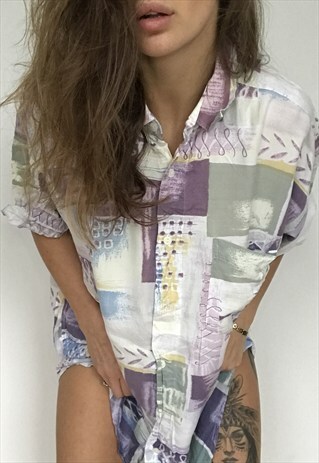 PATTERNED OVERSIZED RETRO VINTAGE UNISEX FESTIVAL SHIRT