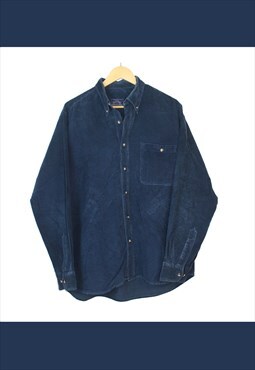 Vintage 90s Blue Corduroy Casual Shirt in Large