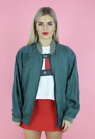 90S SILK OVERSIZED BOMBER JACKET