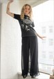 Vintage 80's Black Cotton T-shirt