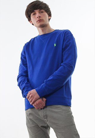 VINTAGE POLO RALPH LAUREN CREW NECK 90S BLUE