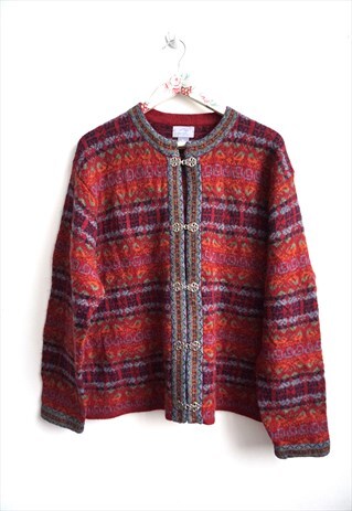 Vintage Norwegian Wool Sweater Cardigan Jumper Norway Woolen