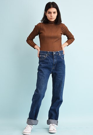 90'S RETRO REGULAR WAIST DENIM JEANS