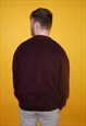 VINTAGE Y2K RALPH LAUREN FLEECE JUMPER SWEATSHIRT BURGUNDY L