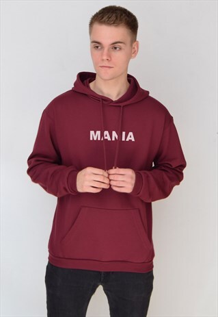 BURGUNDY MANIA (WHITE) HOODIE