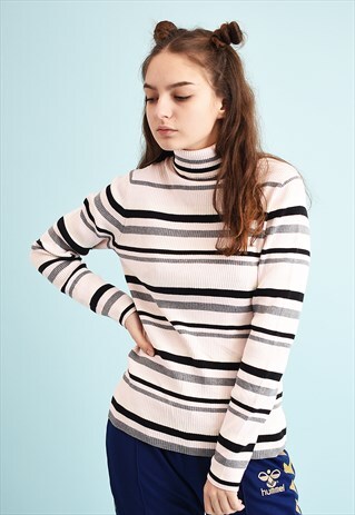 Y2K STRIPED TEEN KNIT JUMPER