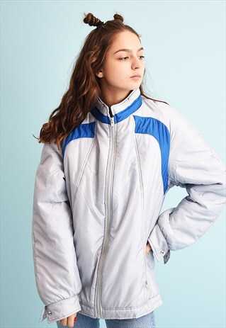 70'S RETRO ATHLEISURE SPORTS NEUTRAL PUFFER JACKET