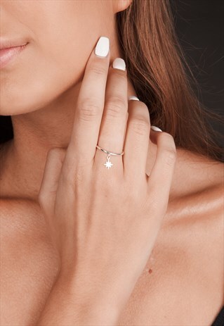 FALLEN STAR ADJUSTABLE RING STERLING SILVER