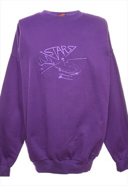 Purple Trademark Printed Sweatshirt - XL