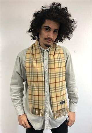 VINTAGE CASHMERE CHECKED SCARF-S063