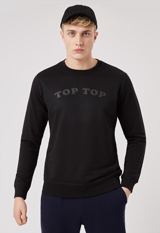 BLACK GRAPHIC SWEATSHIRT IN SUPER SOFT COTTON