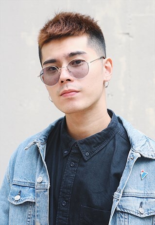 BLACK LENS METAL SUNGLASSES