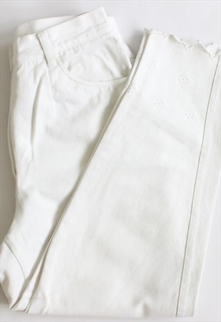 VINTAGE WHITE DENIM HIGH WAIST JEANS