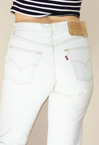 VINTAGE 90'S OFF WHITE LEVI HIGH WAIST JEANS