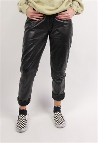 VINTAGE HIGH WAIST LEATHER TROUSERS