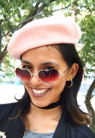 RED OMBRE HEART SHAPE SUNGLASSES