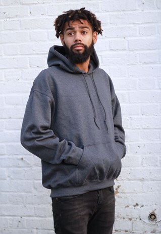 RESTOCK - DARK HEATHER RETRO FIT HOODIE