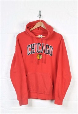 Vintage NHL Chicago Blackhawks Hoodie Sweatshirt Red Large