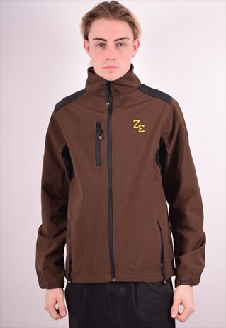 REEBOK MENS VINTAGE JACKET SMALL BROWN 90S