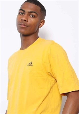 VINTAGE ADIDAS LOGO T-SHIRT YELLOW