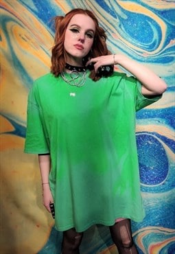 Paint splatter tshirt Graffiti tie-dye tee fluorescent green