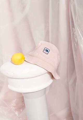 VINTAGE BUCKET HAT 90S GRUNGE PASTEL PINK FISHERMAN HAT
