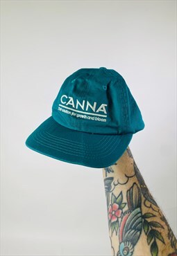 Vintage Teal Canna Hydro Garden Embroidered hat cap