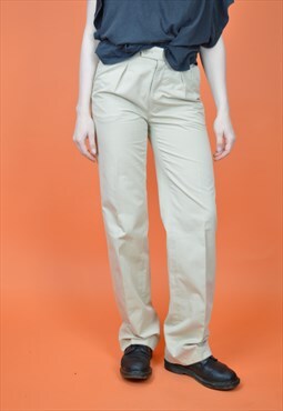 Vintage beige classic 80's straight trousers