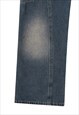 UTILITY JEANS DISTRESSED GRUNGE ACID WASH DENIM PANTS BLUE