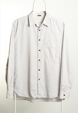 Vintage Logo Long Sleeve Shirt Light Grey Size M