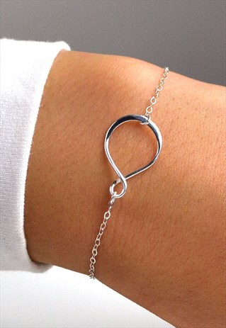 BECKI STERLING SILVER INFINITY HANDMADE CHARM BRACELET