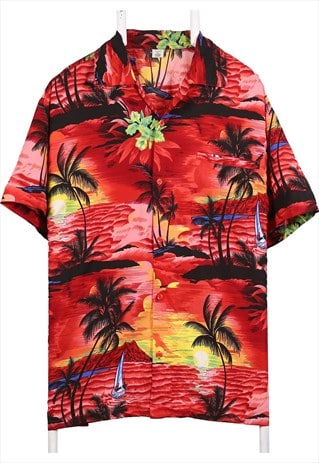 Vho 90's Hawaiian Pattern Short Sleeve Button Up Shirt XLarg