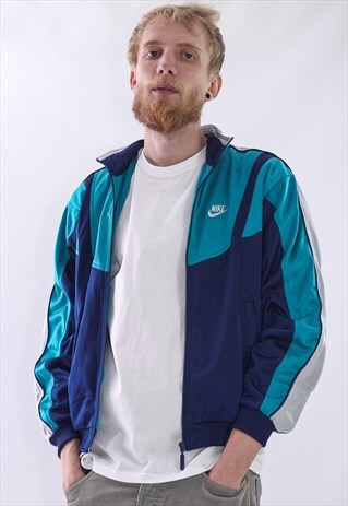 VINTAGE MENS NIKE LOGO TRACK TOP SUIT JACKET