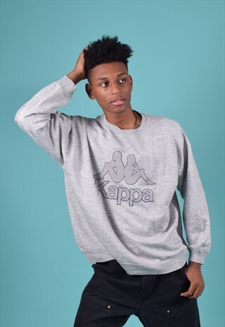 VINTAGE KAPPA HEATHER GREY SWEATSHIRT