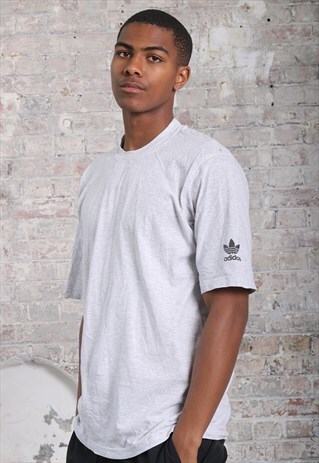 VINTAGE ADIDAS LOGO T-SHIRT GREY