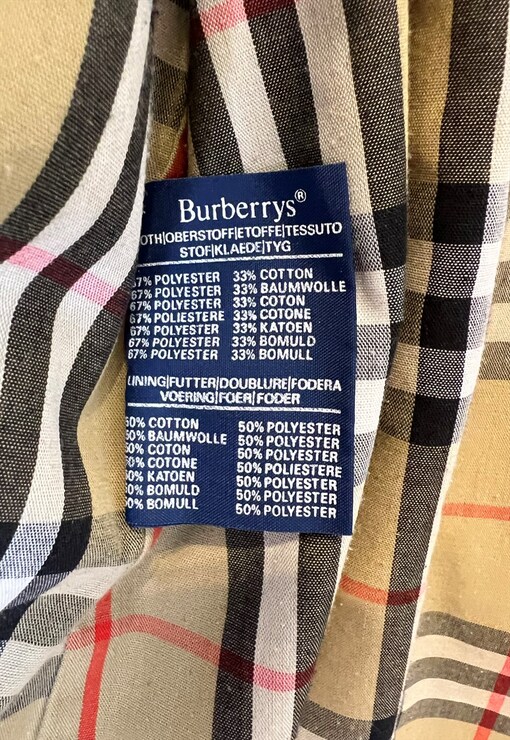 burberry 67 polyester 33 cotton