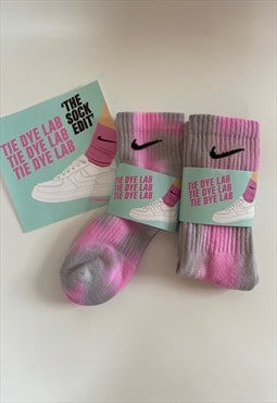 Nike 'Berry Twist' (Grey/Pink) Tie Dye Socks - 1