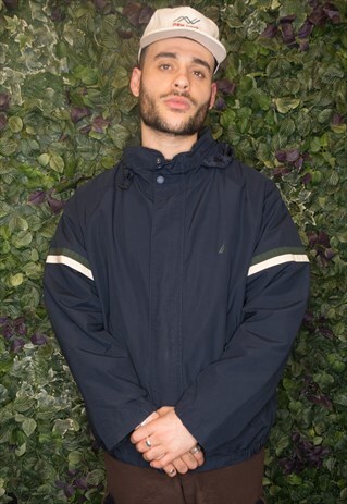 NAUTICA STRIPE LIGHTWEIGHT RAIN JACKET