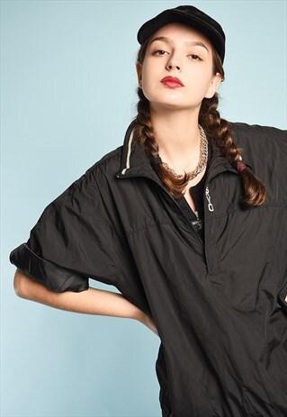 90'S RETRO ATHLEISURE SPORTS SHELL SHORT SLEEVE RAIN JACKET