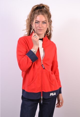 VINTAGE FILA TRACKSUIT TOP JACKET RED