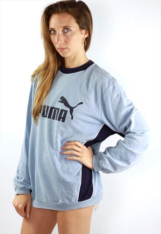 BLUE PUMA SWEATSHIRT PUMA JUMPER SWEATER BLUE