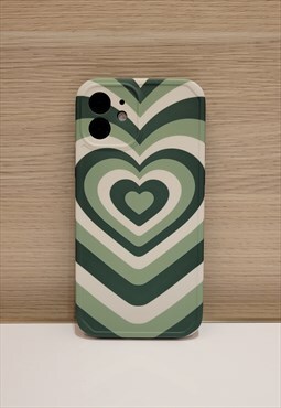 Love Pattern iPhone 12 Case in Green color