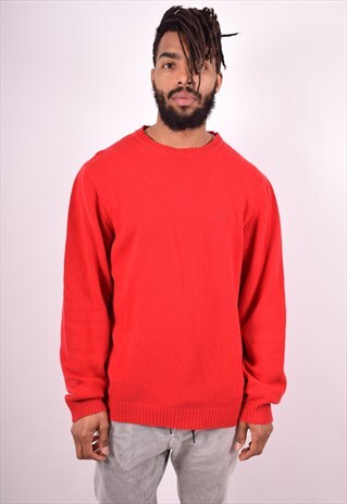 SERGIO TACCHINI MENS VINTAGE JUMPER SWEATER LARGE RED 90S
