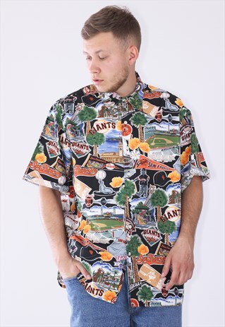 VINTAGE MENS GIANTS REYN SPOONER MLB SHORT SLEEVE SHIRT