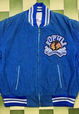 Vintage OPHL 1994 Mississauga Blackhawks Corduroy Jacket