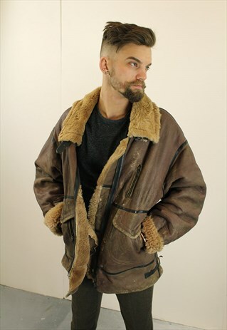 VINTAGE AVIATOR/FLYING JACKET. SHEARLING SHEEP SKIN. UNISEX.
